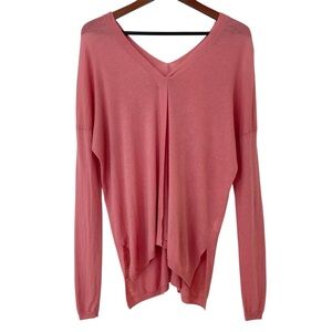 Vince Wool Cashmere Blend Sweater Soft Pink Double V Long Sleeves Women’s Small